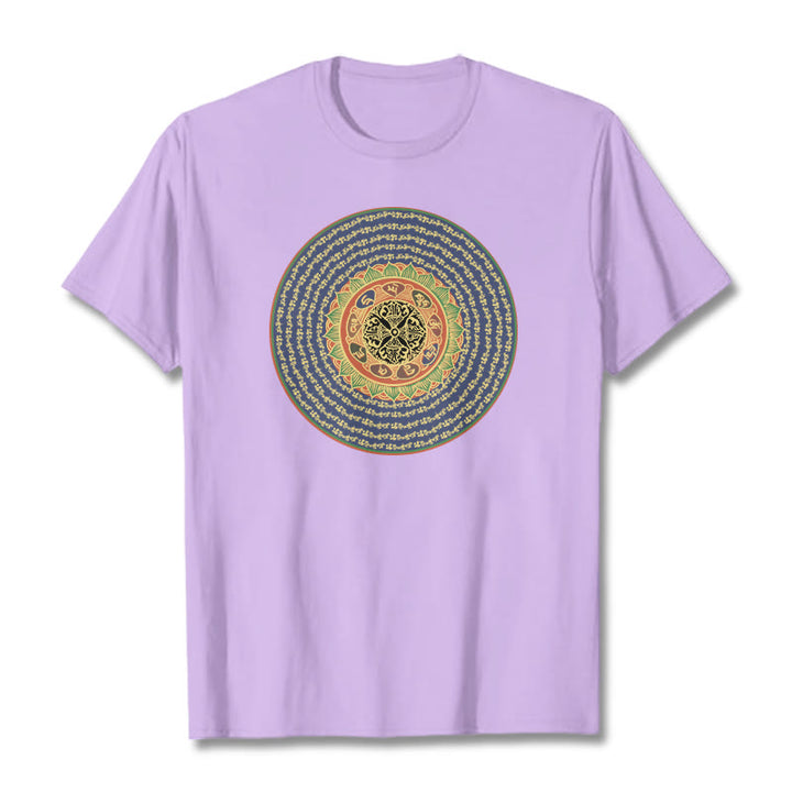 Buddha Stones 108 Om Mani Padme Hum Mantra Sanskryt Tee - Śliwka - 2XL - image 19