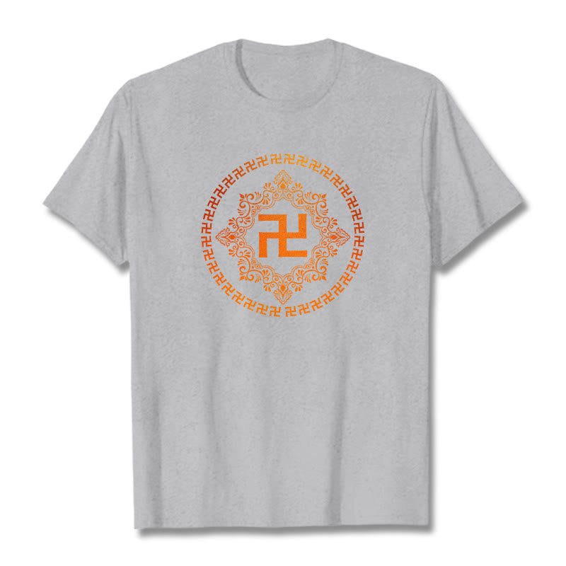 Koszulka z Buddha Stones i swastyką - Jasnoszary - 2XL - image 19
