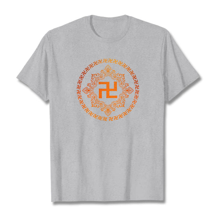 Koszulka z Buddha Stones i swastyką - Jasnoszary - 2XL - image 19