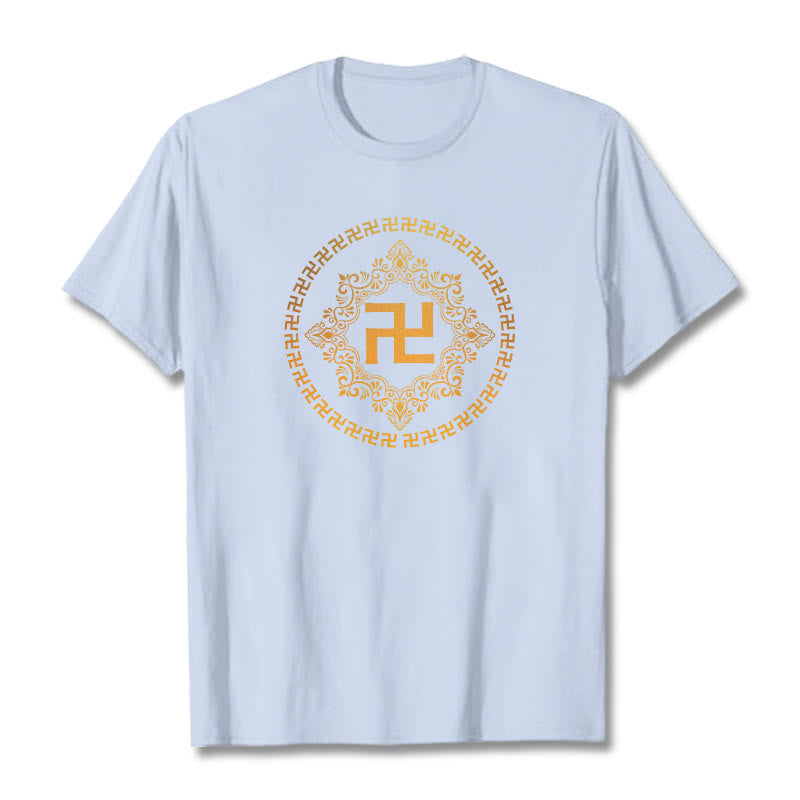 Koszulka z Buddha Stones i swastyką - Jasnoniebieski - 2XL - image 10