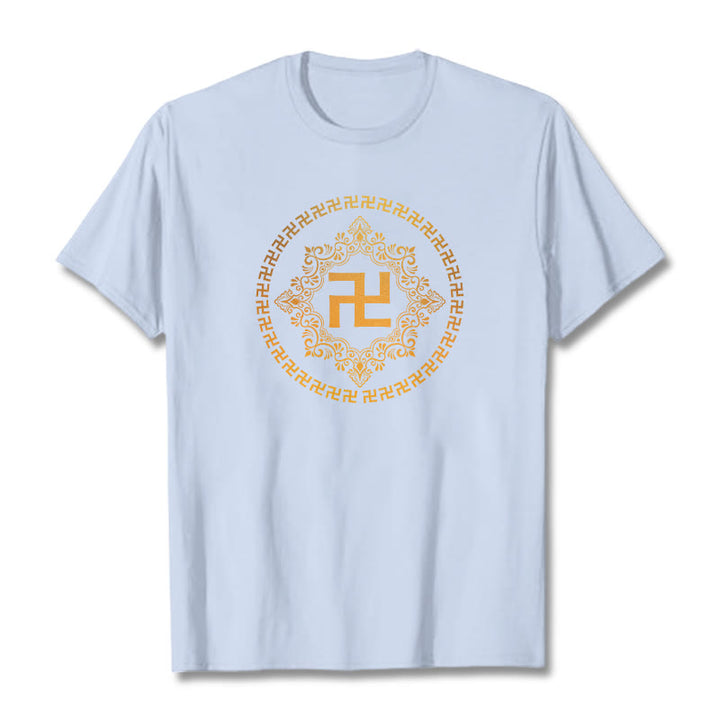 Koszulka z Buddha Stones i swastyką - Jasnoniebieski - 2XL - image 10