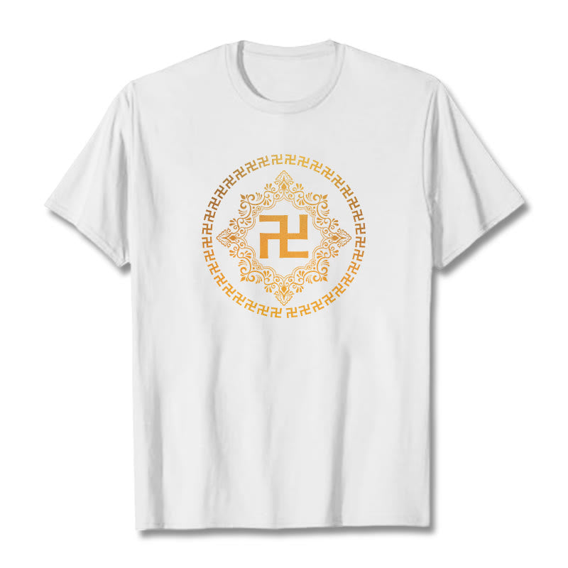 Koszulka z Buddha Stones i swastyką - Biały - 2XL - image 0