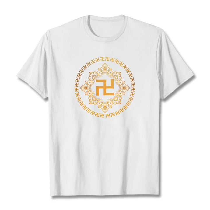 Koszulka z Buddha Stones i swastyką - Biały - 2XL - image 0