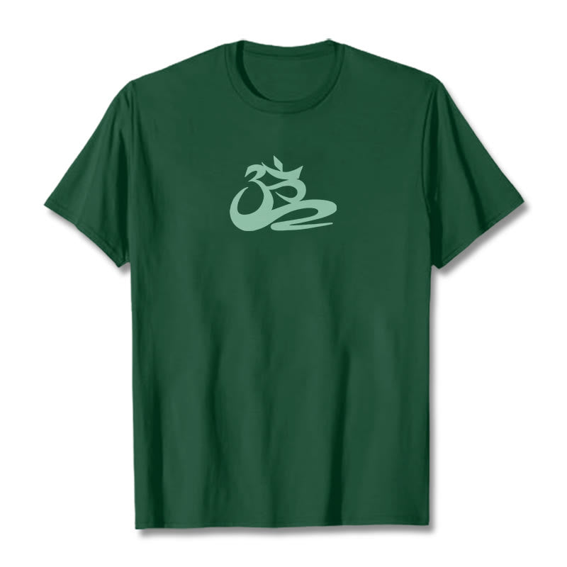 Koszulka z nadrukiem OM Tee z Buddha Stones - Leśna zieleń - 2XL - image 3