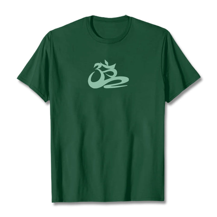 Koszulka z nadrukiem OM Tee z Buddha Stones - Leśna zieleń - 2XL - image 3