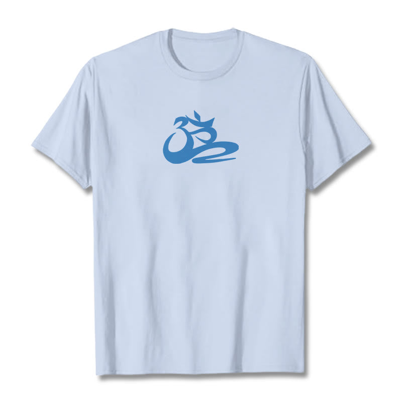 Koszulka z nadrukiem OM Tee z Buddha Stones - Jasnoniebieski - 2XL - image 12