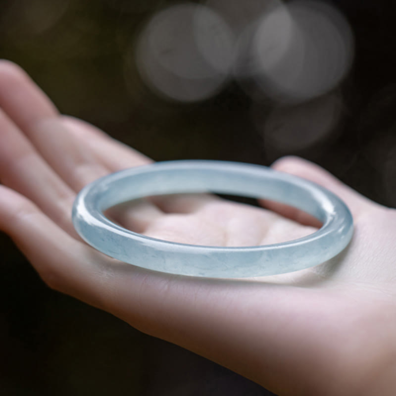 Bransoletka Buddha Stones Natural Aquamarine Serenity Bangle