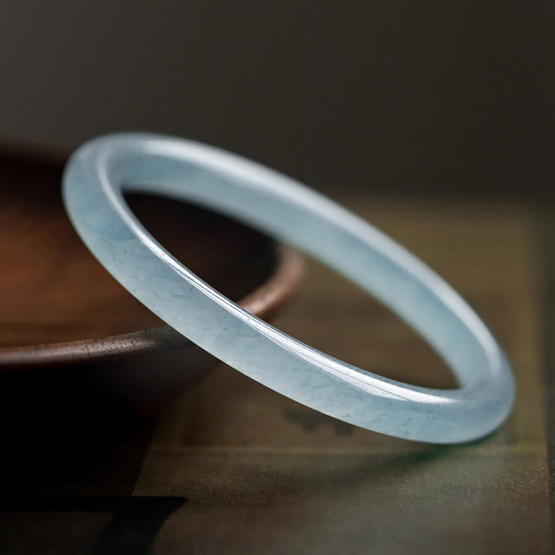 Bransoletka Buddha Stones Natural Aquamarine Serenity Bangle - image 0