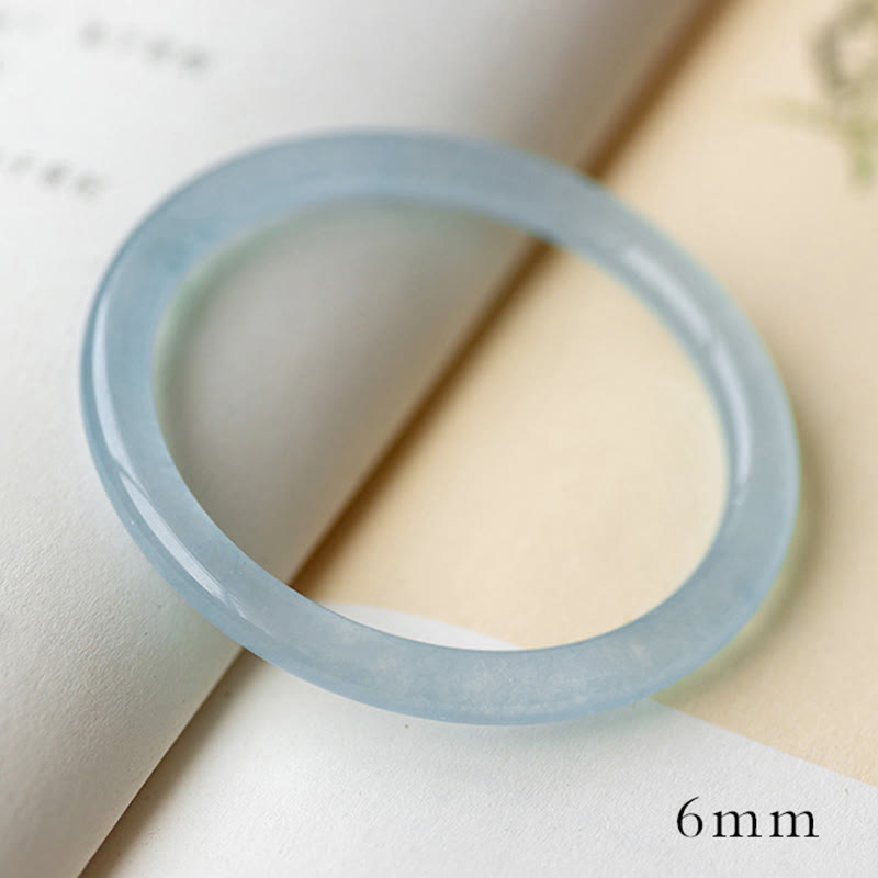 Bransoletka Buddha Stones Natural Aquamarine Serenity Bangle - 6 mm - 64-65 mm - image 2