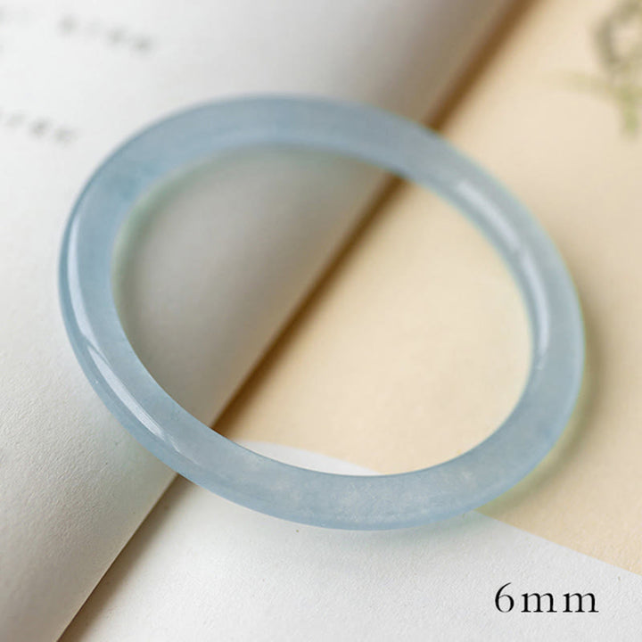 Bransoletka Buddha Stones Natural Aquamarine Serenity Bangle - 6 mm - 64-65 mm - image 2