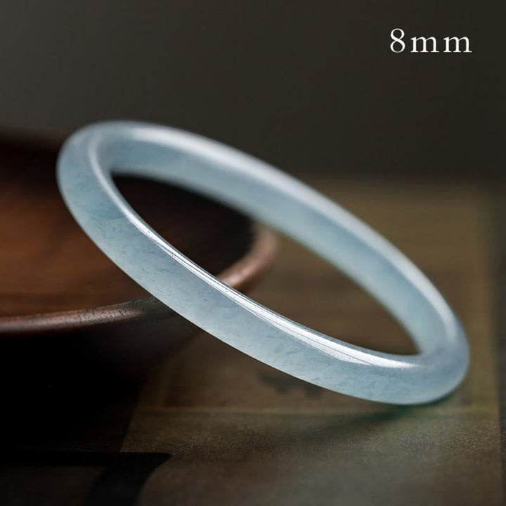 Bransoletka Buddha Stones Natural Aquamarine Serenity Bangle - 8 mm - 64-65 mm - image 9