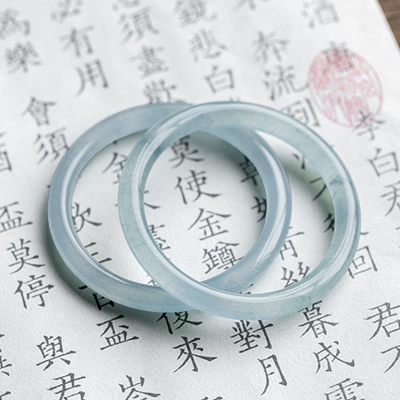 Bransoletka Buddha Stones Natural Aquamarine Serenity Bangle - image 14