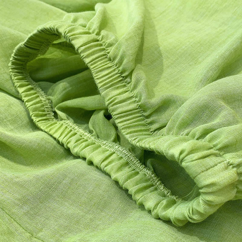 Spodnie lniane z kieszeniami i ściągaczem Buddha Stones Summer Plain Color - image 24