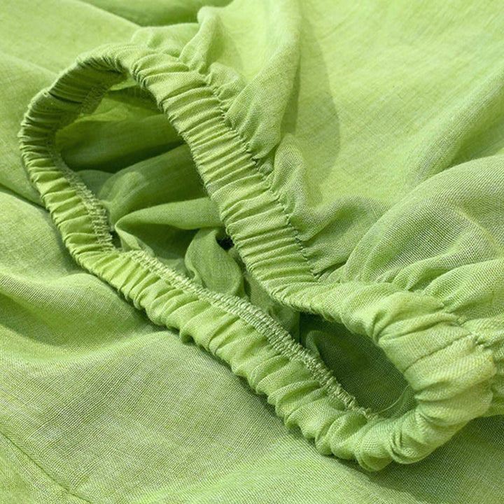 Spodnie lniane z kieszeniami i ściągaczem Buddha Stones Summer Plain Color - image 24