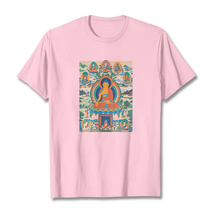 Buddha Stones Sutra Buddy Medycyny Przekształcona w Sztukę Koszulka T-shirt - Jasnoróżowy - 2XL - image 13