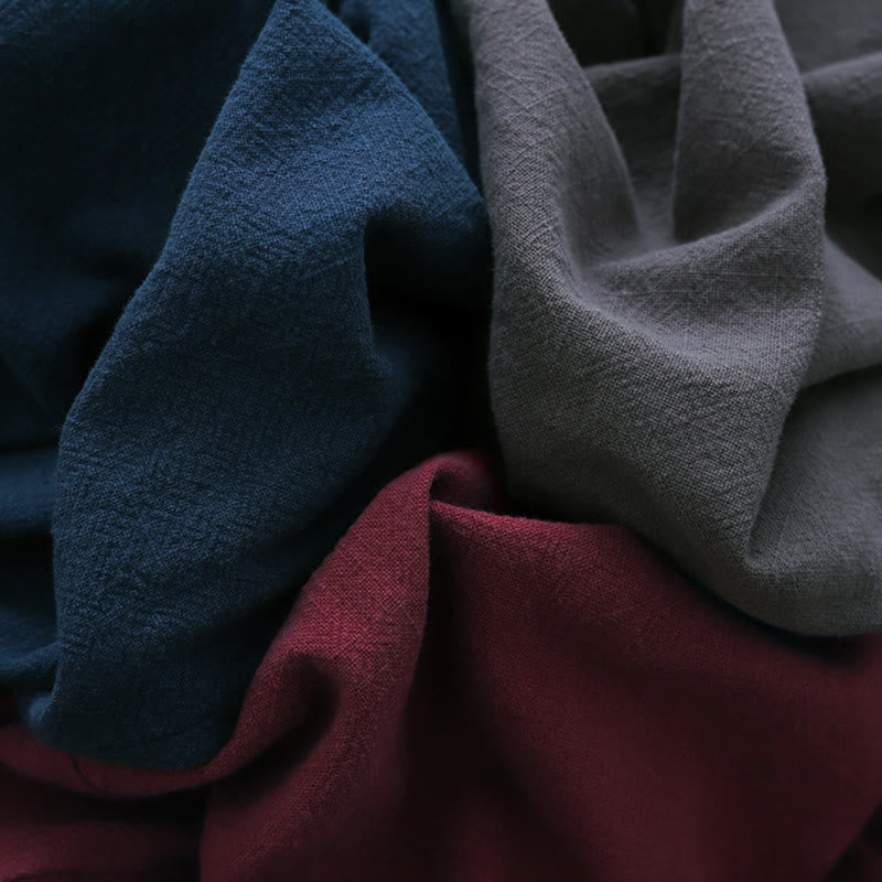 Buddha Stones Spodnie z gładkiej bawełny z ramią i kieszeniami - image 55