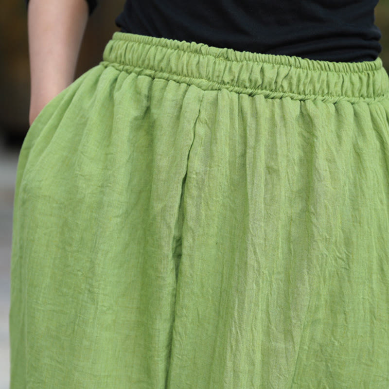 Buddha Stones Casual Letnie Damskie Bawełniane Spodnie Z Kieszeniami - image 5