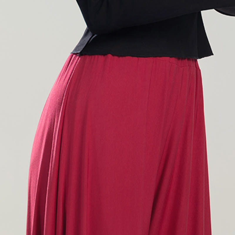 Buddha Stones Jednokolorowe Spodnie Modalne Do Tańca Joga Oddychające - image 8