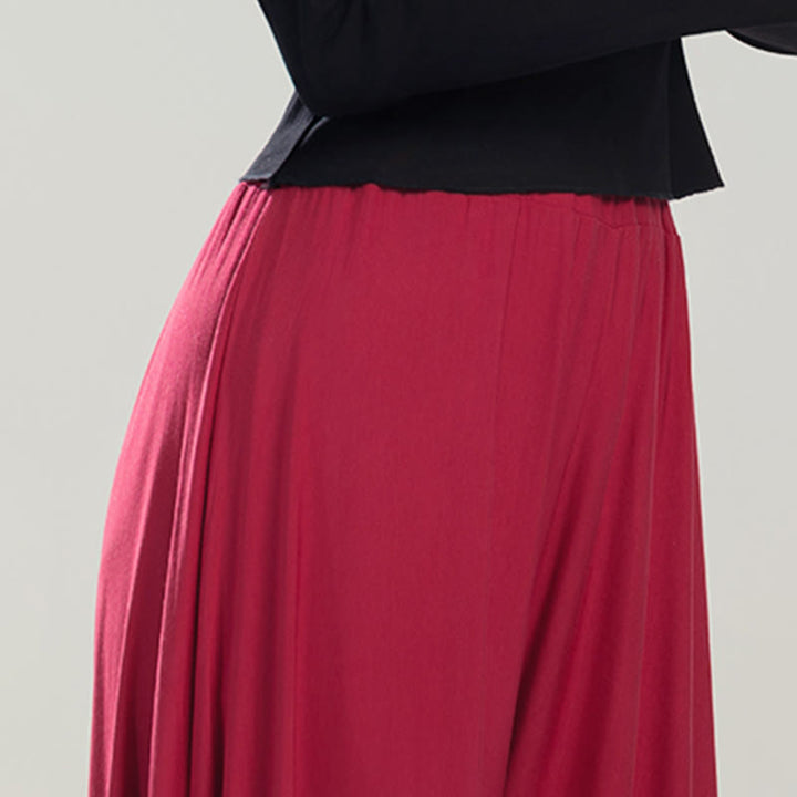 Buddha Stones Jednokolorowe Spodnie Modalne Do Tańca Joga Oddychające - image 8