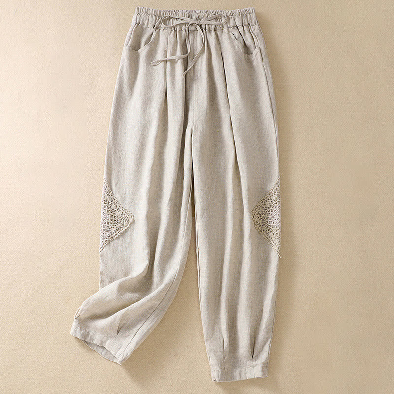 Spodnie haremowe damskie z bawełny ze ściągaczem i kieszeniami Buddha Stones Summer - Bielizna - US8-10，UK/AU12-14，EU40-42 (2XL) - image 17