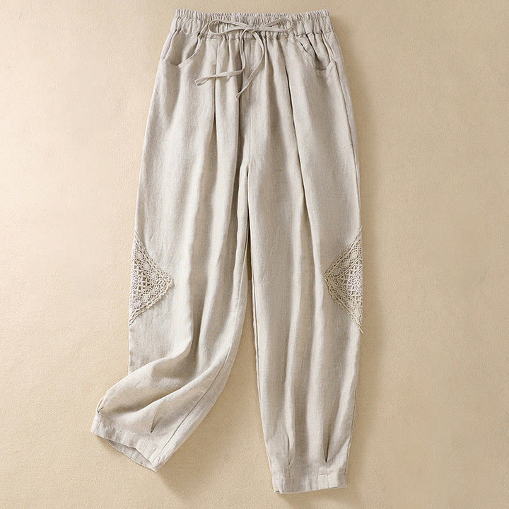 Spodnie haremowe damskie z bawełny ze ściągaczem i kieszeniami Buddha Stones Summer - Bielizna - US8-10，UK/AU12-14，EU40-42 (2XL) - image 17