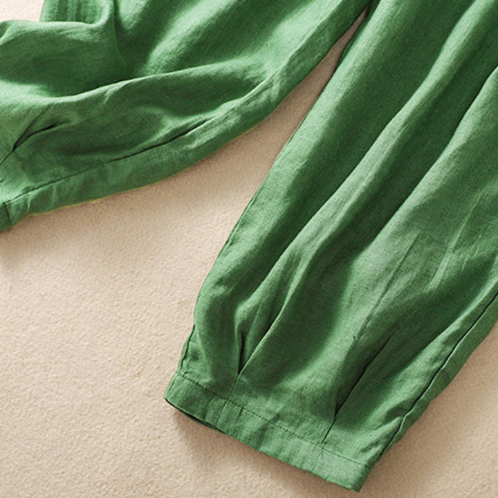 Spodnie haremowe damskie z bawełny ze ściągaczem i kieszeniami Buddha Stones Summer - image 12