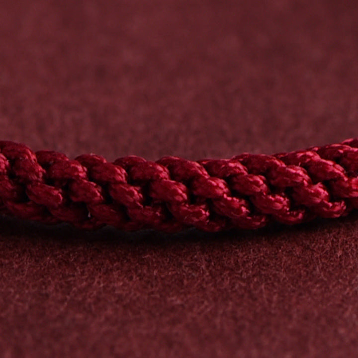 Buddha Stones 999 Złoty Potrójny Pierścień Projekt Ręcznie Łączony Bransoletka Z Plecionej Linii - image 11