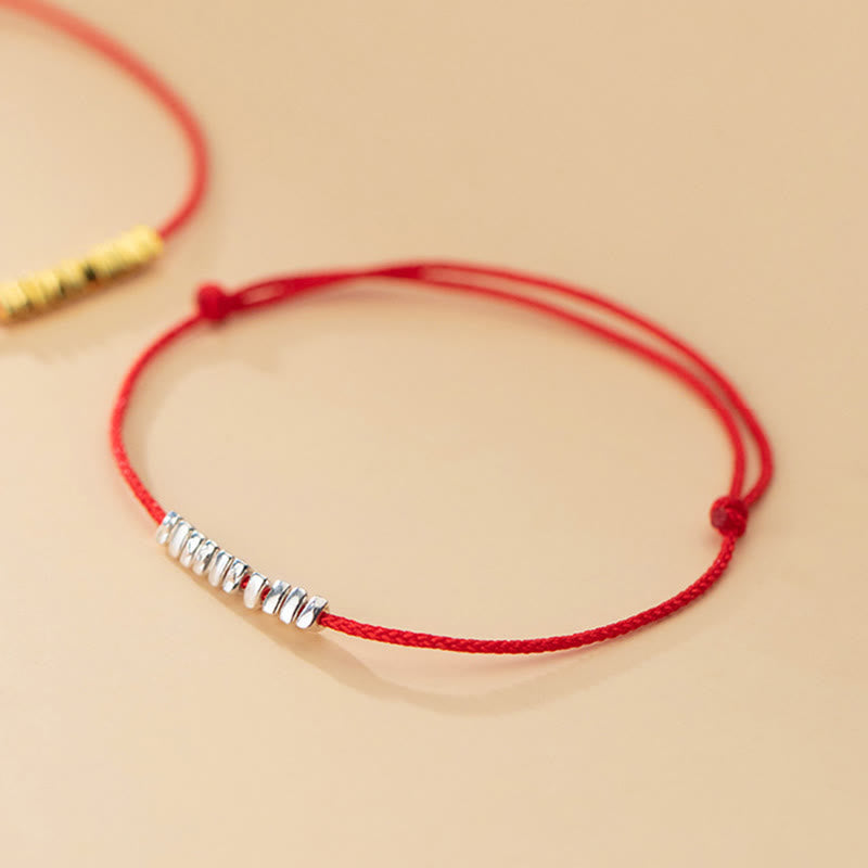 Buddha Stones Ręcznie robione 925 Srebro Sterling Małe kawałki Ochrona Pleciona Ultracienka Bransoletka Lina - image 13