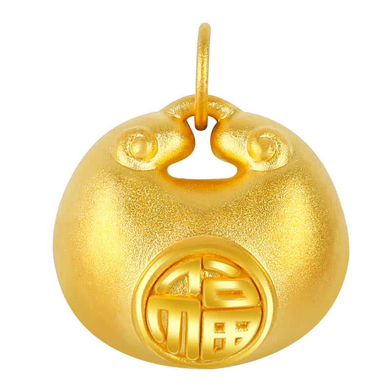Buddha Stones 999 Złoty Fu Charakter Życzenie Blokada Wzór Szczęścia Naszyjnik Wisiorek Lina