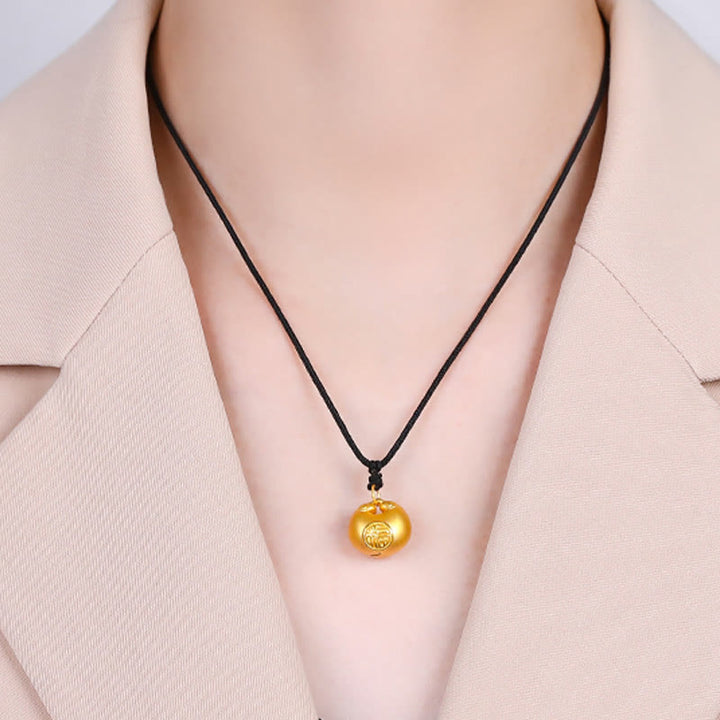 Buddha Stones 999 Złoty Fu Charakter Życzenie Blokada Wzór Szczęścia Naszyjnik Wisiorek Lina - image 10