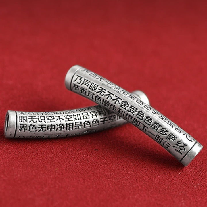 Buddha Stones ręcznie robione 999 srebro próby 925 Om Mani Padme Hum Sutra Serca Rzeźbiona Szczęście Bransoletka na kostkę - image 13