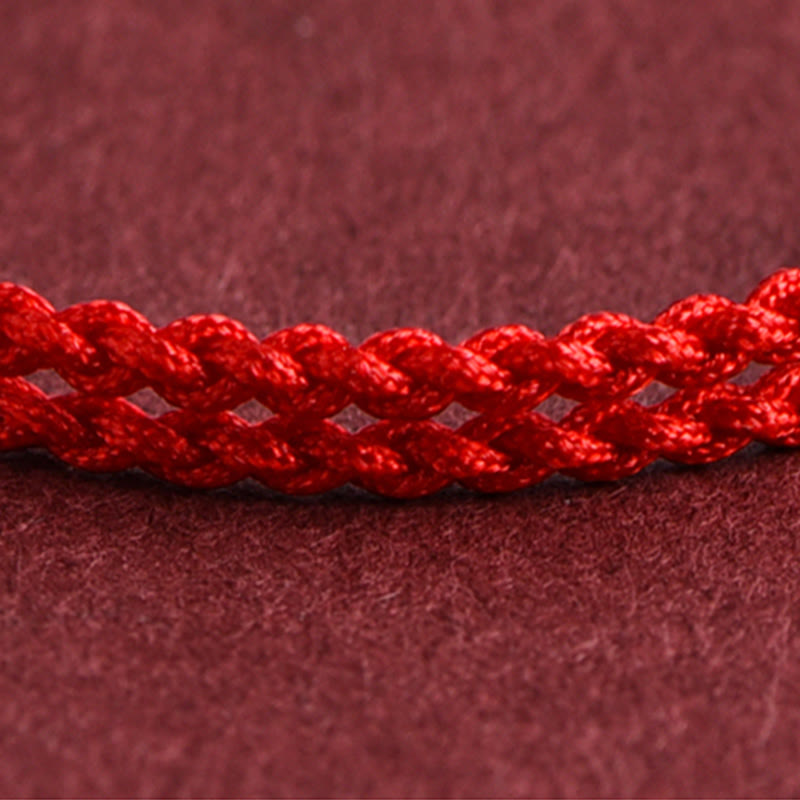 Buddha Stones 999 Złota Mała Klamra Pokoju Projekt Ręcznie Robiona Bransoletka Szczęścia Pleciona Lina Anklet - image 10