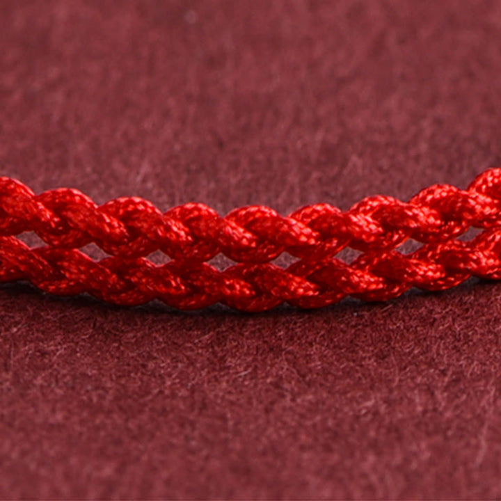 Buddha Stones 999 Złota Mała Klamra Pokoju Projekt Ręcznie Robiona Bransoletka Szczęścia Pleciona Lina Anklet - image 10