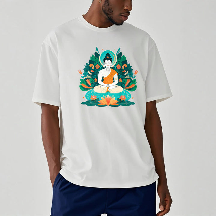 Buddha Stones Trawa Lotos Bodhisattwa Koszulka T-shirt - image 3