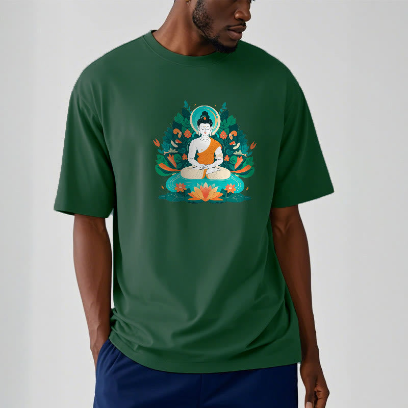 Buddha Stones Trawa Lotos Bodhisattwa Koszulka T-shirt - image 1