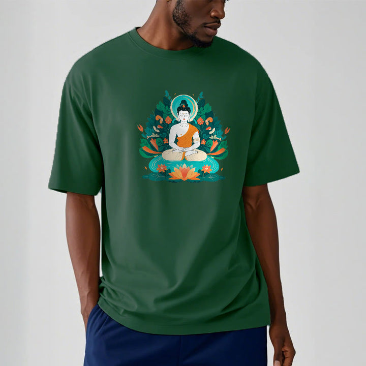 Buddha Stones Trawa Lotos Bodhisattwa Koszulka T-shirt - image 1