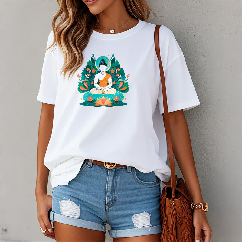 Buddha Stones Trawa Lotos Bodhisattwa Koszulka T-shirt - image 4