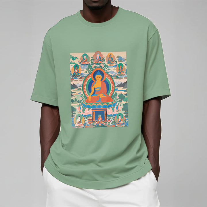Buddha Stones Sutra Buddy Medycyny Przekształcona w Sztukę Koszulka T-shirt - image 15