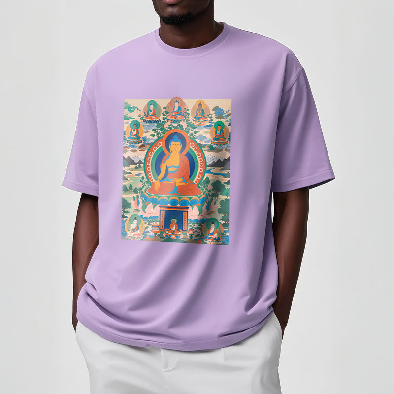 Buddha Stones Sutra Buddy Medycyny Przekształcona w Sztukę Koszulka T-shirt - image 17