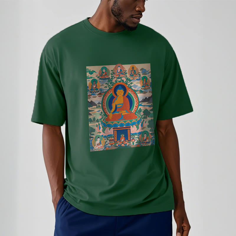 Buddha Stones Sutra Buddy Medycyny Przekształcona w Sztukę Koszulka T-shirt - image 4