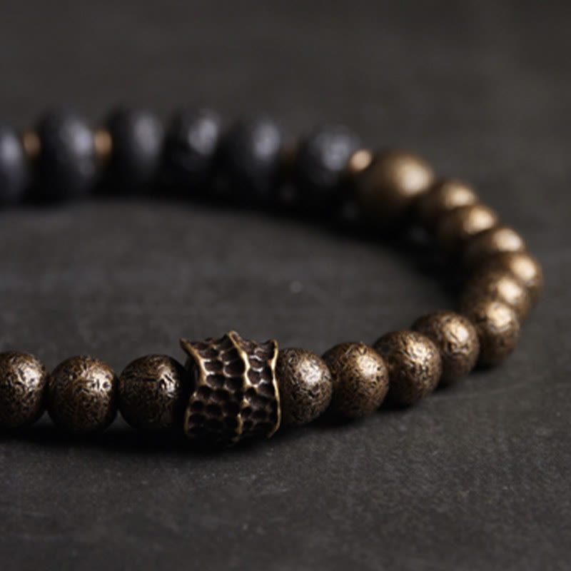 Buddha Stones, koraliki z lawy, pochłaniające negatywną energię, bransoletka z miedzi