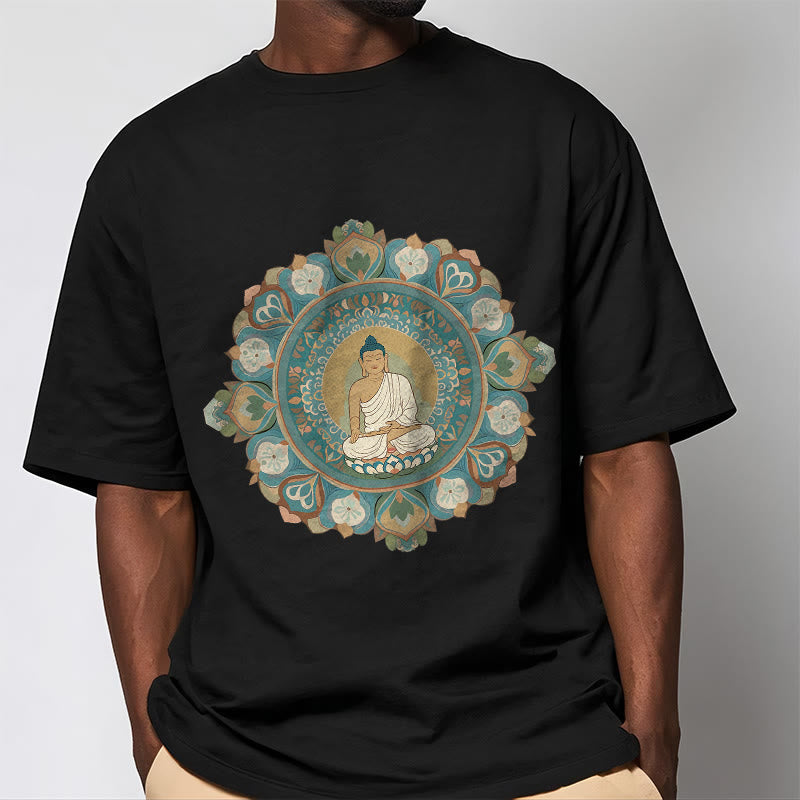 Buddha Stones Mandala Kwiat Buddy Koszulka T-shirt - image 6