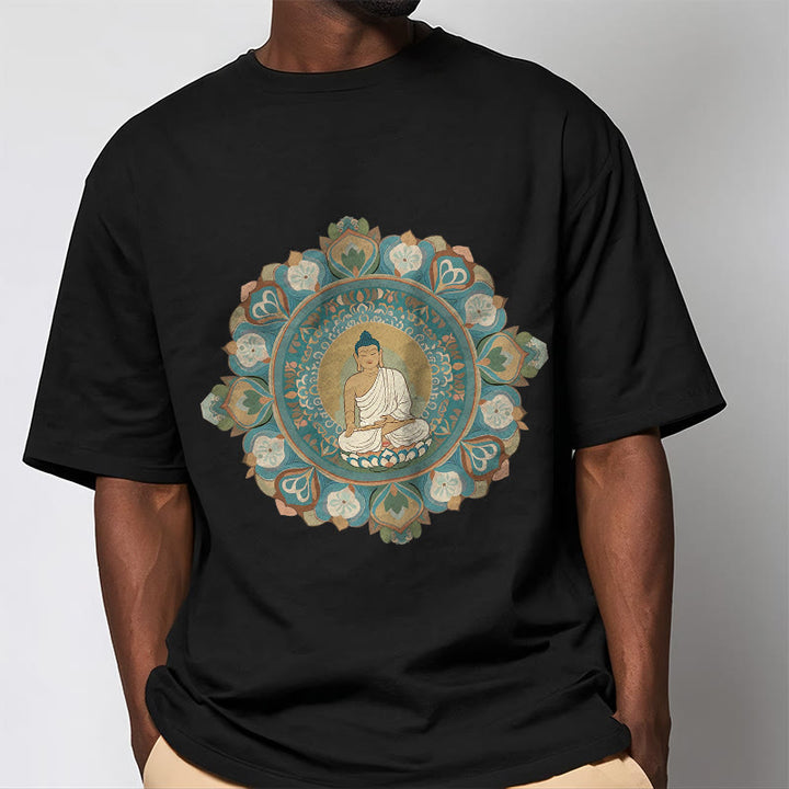 Buddha Stones Mandala Kwiat Buddy Koszulka T-shirt - image 6