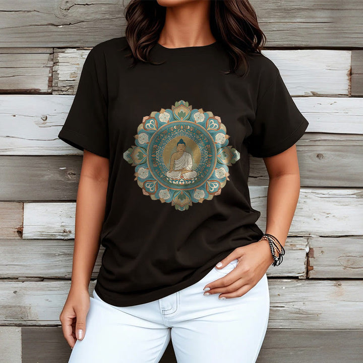 Buddha Stones Mandala Kwiat Buddy Koszulka T-shirt - image 9