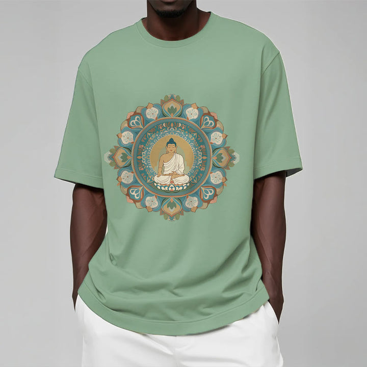 Buddha Stones Mandala Kwiat Buddy Koszulka T-shirt - image 1