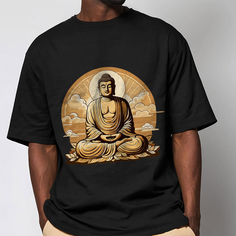 Buddha Stones Słońce Pomyślne Chmury Budda Koszulka T-shirt - image 7