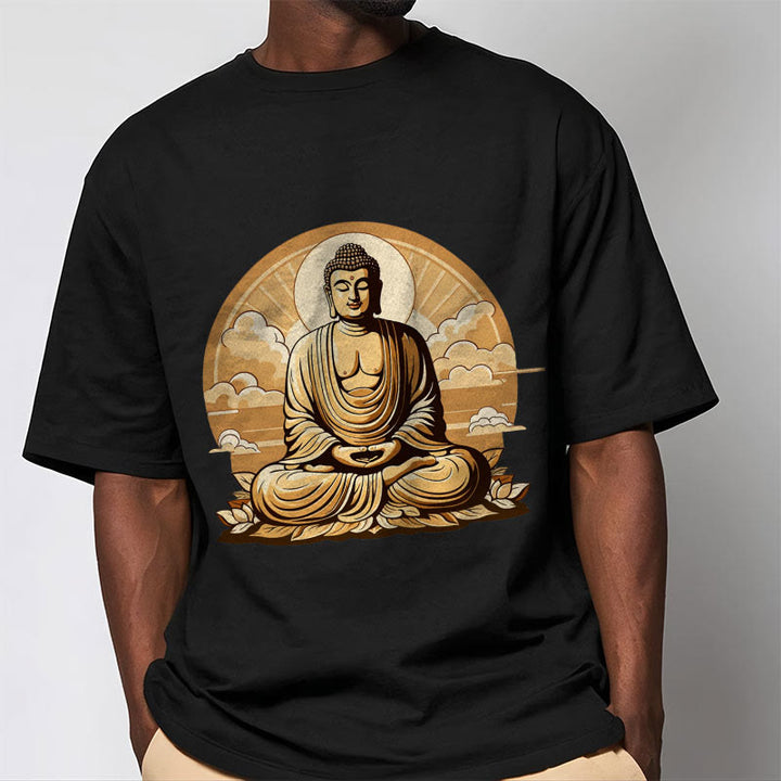 Buddha Stones Słońce Pomyślne Chmury Budda Koszulka T-shirt - image 7