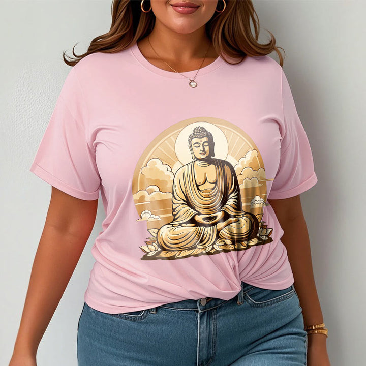Buddha Stones Słońce Pomyślne Chmury Budda Koszulka T-shirt - image 13