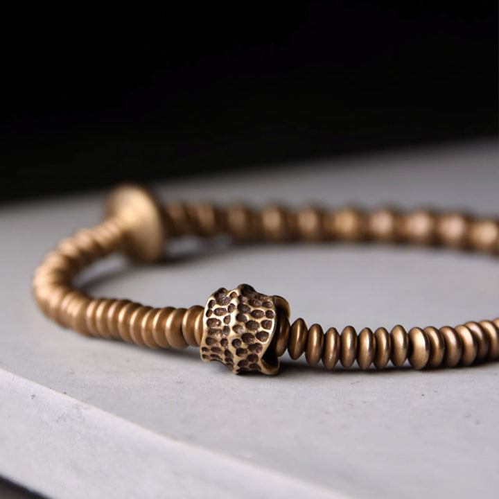 Bransoletka z Buddha Stones Równowaga Miedź Szczęście Mosiądz