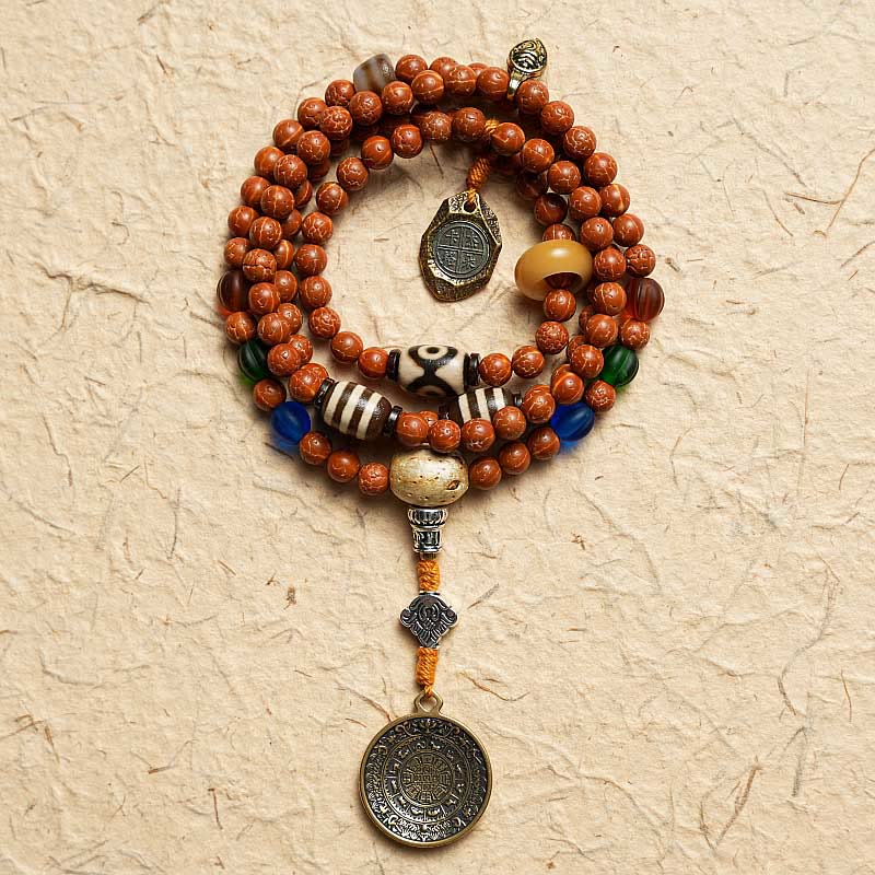 Buddha Stones Tybet Bodhi Nasiona 108 Mala Koraliki Mądrość Pokój Bransoletka Naszyjnik